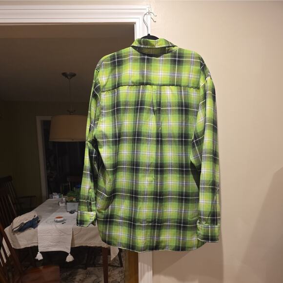 Dixxon Flannel Co “Arsenic Poison Series” Plaid Shirt 3XL Lime Black Limited Ed - Picture 2 of 9